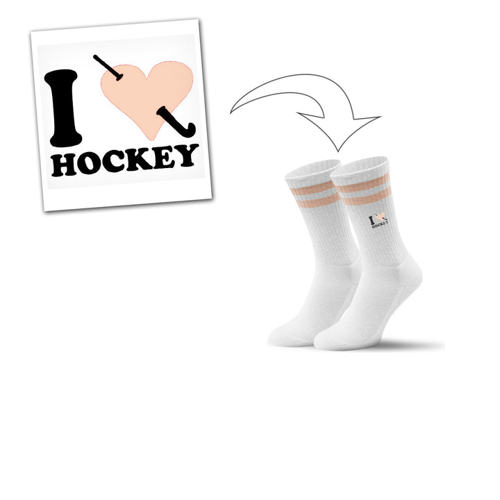 custom peach sports socks with monogram initials logo picture