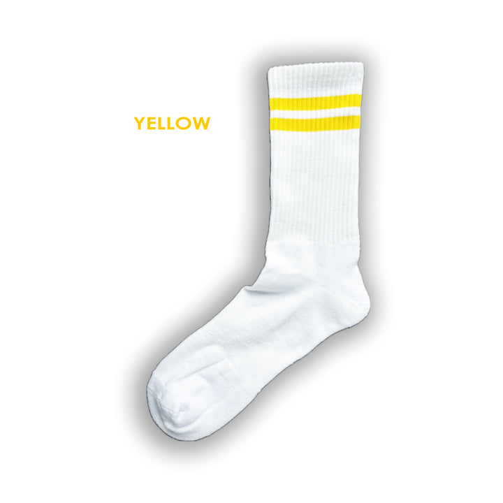 custom yellow sports socks with monogram or logo or initials or image or emoticon